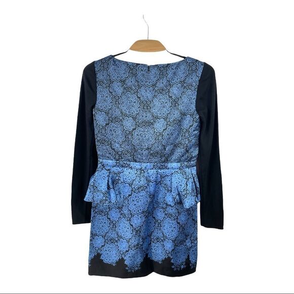 Tibi Natalia Peplum Floral Print Long Sleeved Dress Size 4 - Picture 3 of 7
